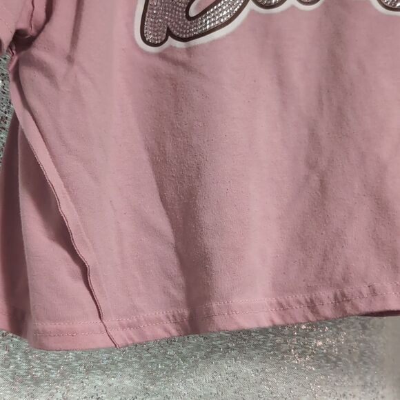 Barbie‎ Pink Rhinestones Crop Top Size Large - Picture 4 of 8
